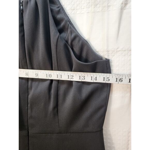 Kellywood Dress Size Medium Black Halter Tie Strap Frill Detail Sundress - Picture 8 of 10